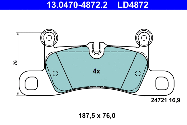 Brake Pad Set, disc brake (13.0470-4872.2)