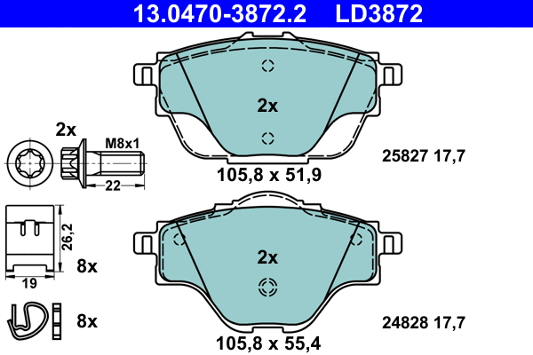 Brake Pad Set, disc brake (13.0470-3872.2)