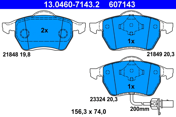 Brake Pad Set, disc brake (13.0460-7143.2)