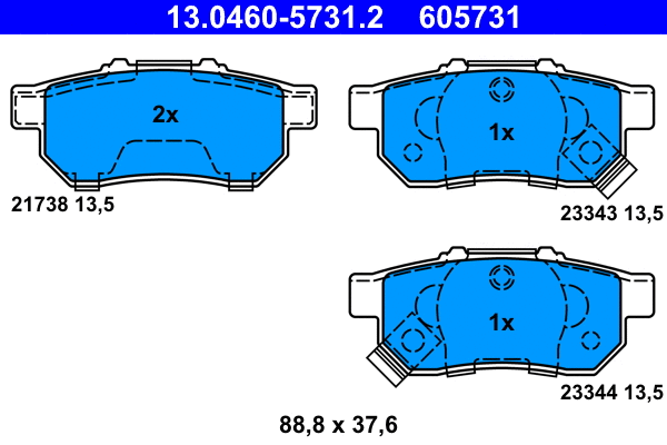 Brake Pad Set, disc brake (13.0460-5731.2)