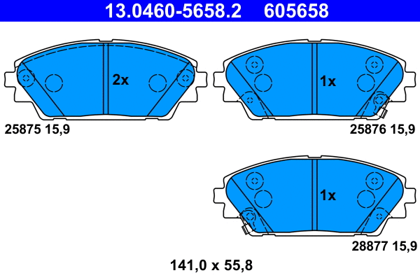 Brake Pad Set, disc brake (13.0460-5658.2)