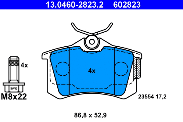 Brake Pad Set, disc brake (13.0460-2823.2)