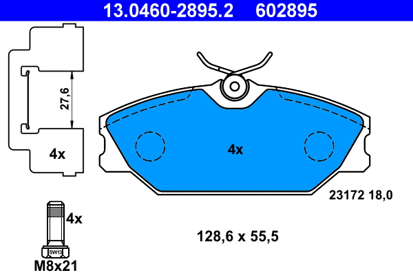 Brake Pad Set, disc brake (13.0460-2895.2)