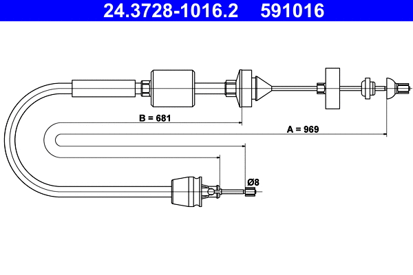 Cable Pull, clutch control (24.3728-1016.2)