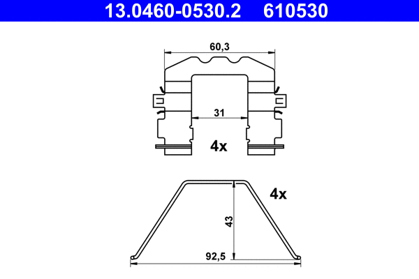 Accessory Kit, disc brake pad (13.0460-0530.2)