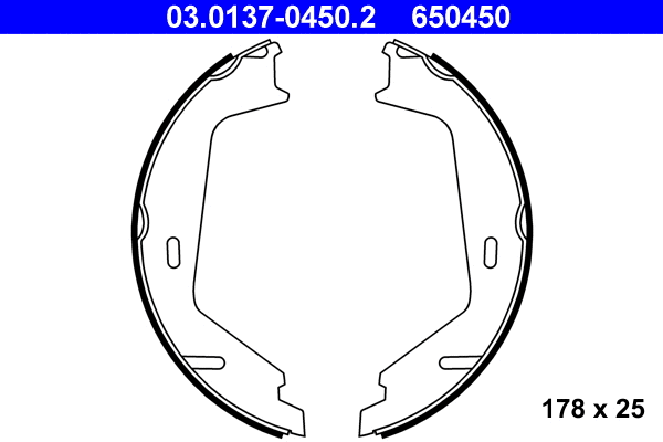 Brake Shoe Set, parking brake (03.0137-0450.2)