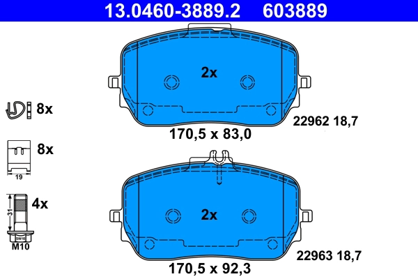 Brake Pad Set, disc brake (13.0460-3889.2)