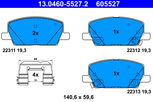 Brake Pad Set, disc brake (13.0460-5527.2)