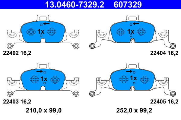 Brake Pad Set, disc brake (13.0460-7329.2)