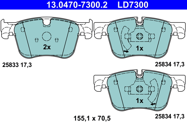 Brake Pad Set, disc brake (13.0470-7300.2)