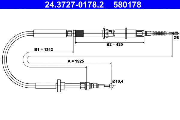 Cable Pull, parking brake (24.3727-0178.2)