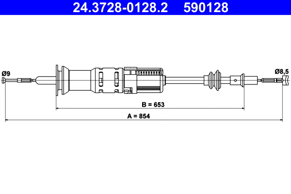 Cable Pull, clutch control (24.3728-0128.2)