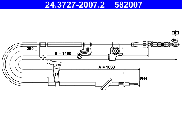 Cable Pull, parking brake (24.3727-2007.2)