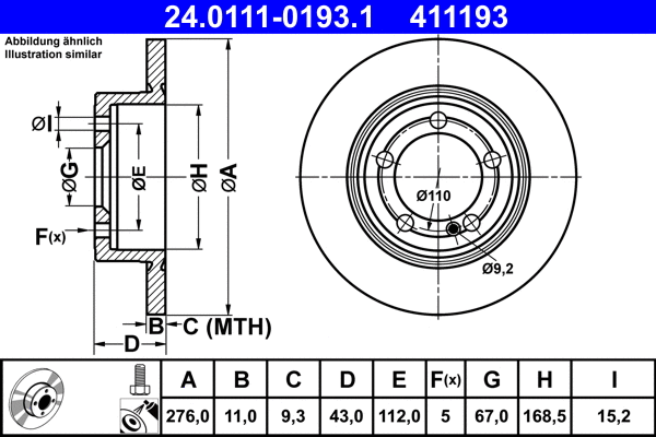 Brake Disc (24.0111-0193.1)