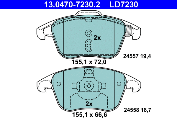 Brake Pad Set, disc brake (13.0470-7230.2)