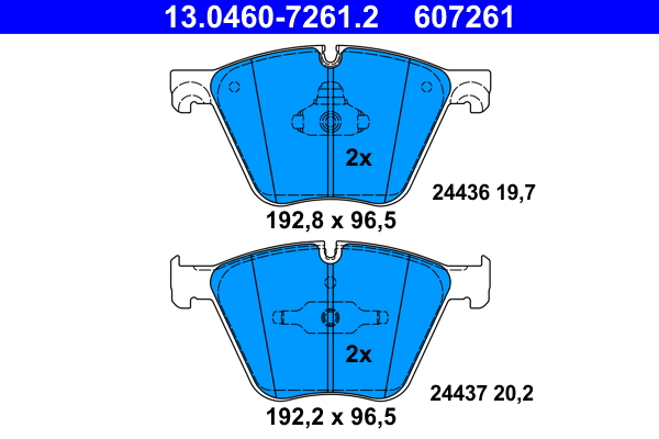 Brake Pad Set, disc brake (13.0460-7261.2)