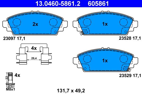 Brake Pad Set, disc brake (13.0460-5861.2)