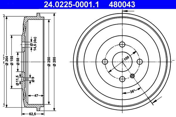 Brake Drum (24.0225-0001.1)