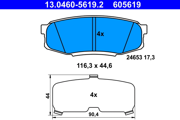 Brake Pad Set, disc brake (13.0460-5619.2)