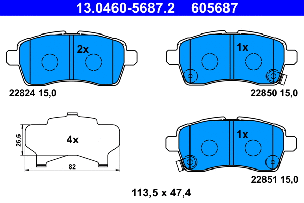 Brake Pad Set, disc brake (13.0460-5687.2)
