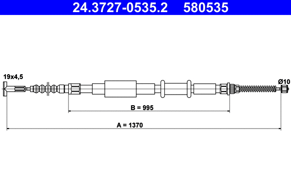 Cable Pull, parking brake (24.3727-0535.2)
