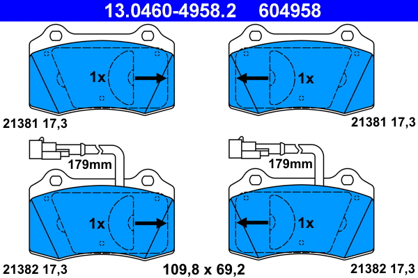 Brake Pad Set, disc brake (13.0460-4958.2)
