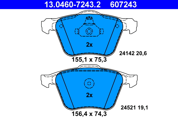 Brake Pad Set, disc brake (13.0460-7243.2)