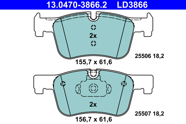 Brake Pad Set, disc brake (13.0470-3866.2)