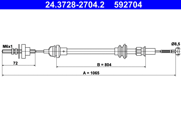 Cable Pull, clutch control (24.3728-2704.2)