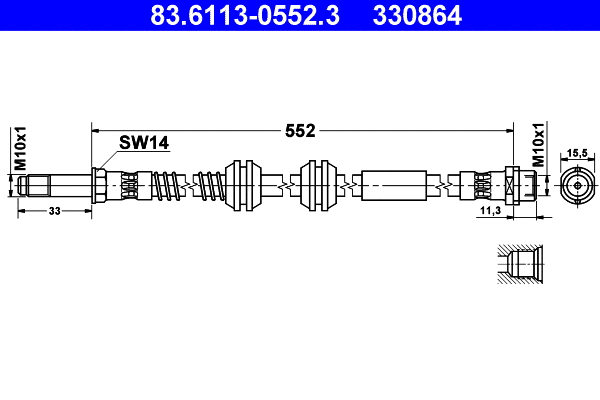 Brake Hose (83.6113-0552.3)