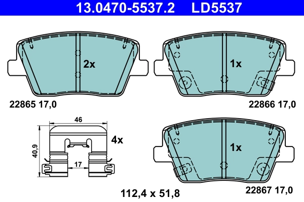 Brake Pad Set, disc brake (13.0470-5537.2)