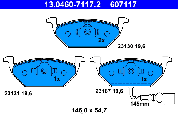 Brake Pad Set, disc brake (13.0460-7117.2)