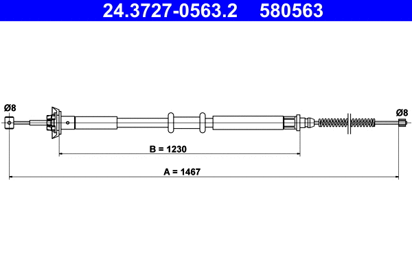 Cable Pull, parking brake (24.3727-0563.2)