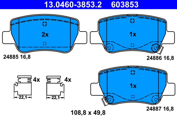 Brake Pad Set, disc brake (13.0460-3853.2)