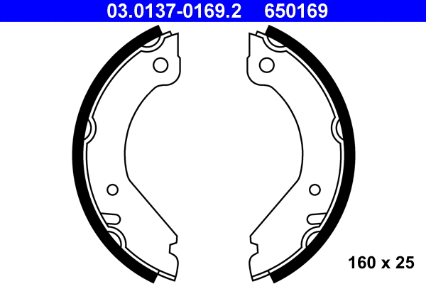 Brake Shoe Set, parking brake (03.0137-0169.2)