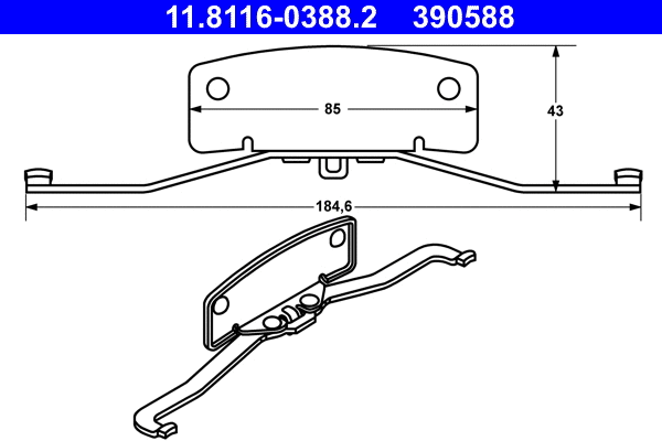 Spring, brake caliper (11.8116-0388.2)