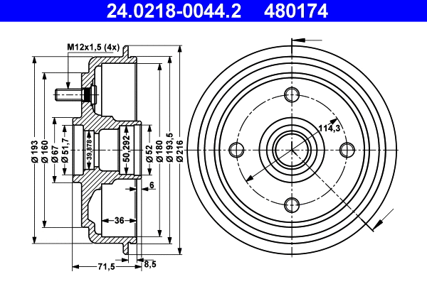 Brake Drum (24.0218-0044.2)