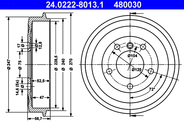 Brake Drum (24.0222-8013.1)