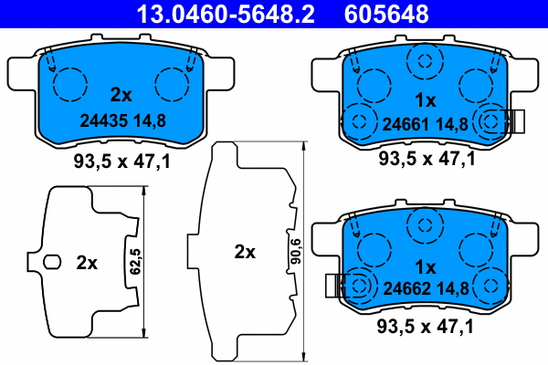 Brake Pad Set, disc brake (13.0460-5648.2)
