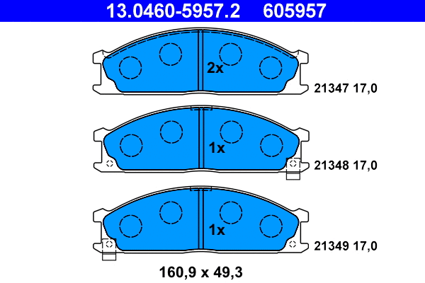 Brake Pad Set, disc brake (13.0460-5957.2)