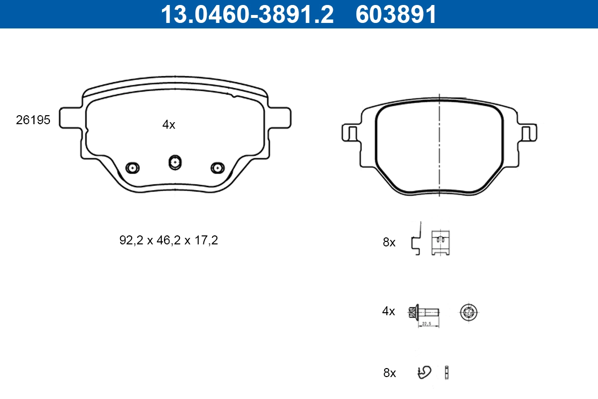 Brake Pad Set, disc brake (13.0460-3891.2)