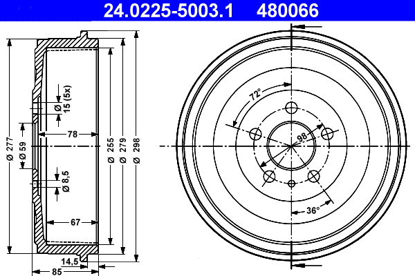 Brake Drum (24.0225-5003.1)