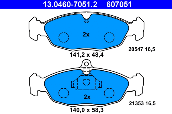 Brake Pad Set, disc brake (13.0460-7051.2)