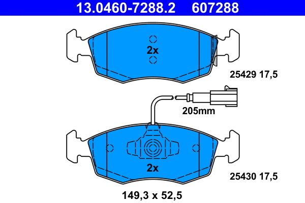 Brake Pad Set, disc brake (13.0460-7288.2)