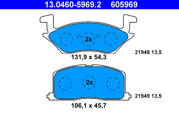 Brake Pad Set, disc brake (13.0460-5969.2)