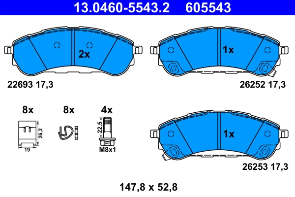 Brake Pad Set, disc brake (13.0460-5543.2)