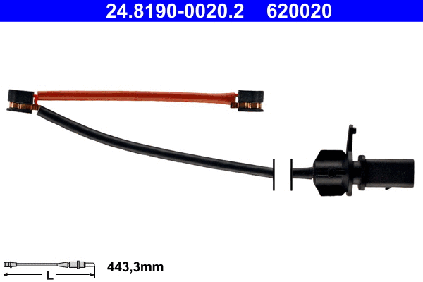 Warning Contact, brake pad wear (24.8190-0020.2)