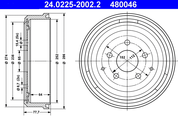 Brake Drum (24.0225-2002.2)