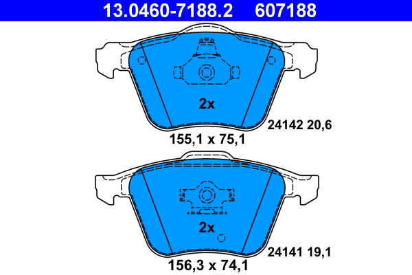 Brake Pad Set, disc brake (13.0460-7188.2)
