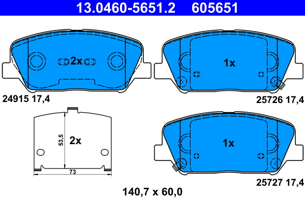 Brake Pad Set, disc brake (13.0460-5651.2)